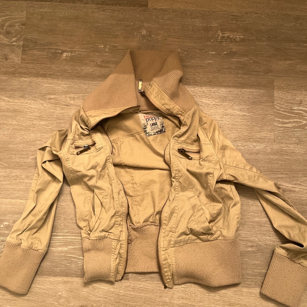 Black poppy bomber jacket